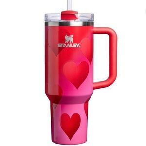 Stanley Red and Pink Heart Mug New in Box 40oz